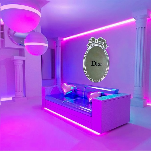 Christian Dior Authentic Lady Dior Laser Etched Ribbon Detail Coquette Mirror - Picture 3 of 17